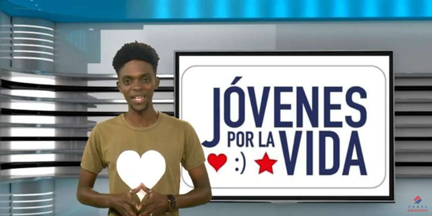 Fotograma del programa "Jóvenes por la vida", Canal Educativo.